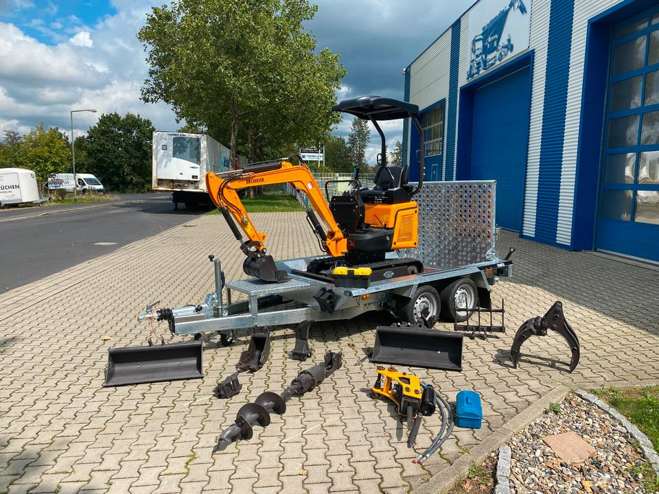 Minibagger BK1300JSR + Anhänger + Zubehör *INKL.19% MWST*BERGER KRAUS*KUBOTA*JOYSTICK*SCHENKWARM*SOFORT!* - Мини-экскаватор, Прицеп: фото 1 Minibagger BK1300JSR + Anhänger + Zubehör *INKL.19% MWST*BERGER KRAUS*KUBOTA*JOYSTICK*SCHENKWARM*SOFORT!* - Мини-экскаватор, Прицеп: фото 1