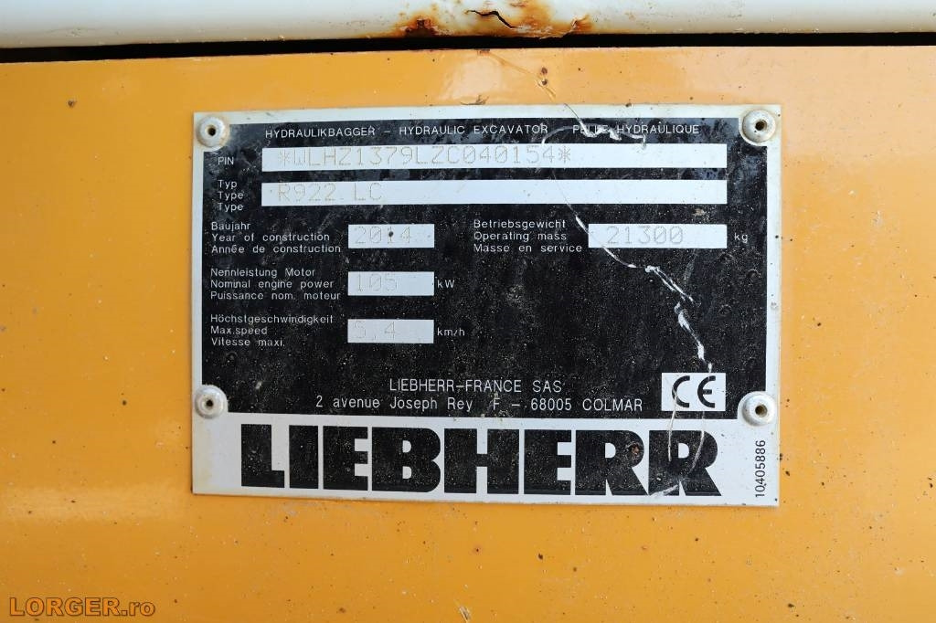 Liebherr R 922 LC - Гусеничный экскаватор: фото 3 Liebherr R 922 LC - Гусеничный экскаватор: фото 3