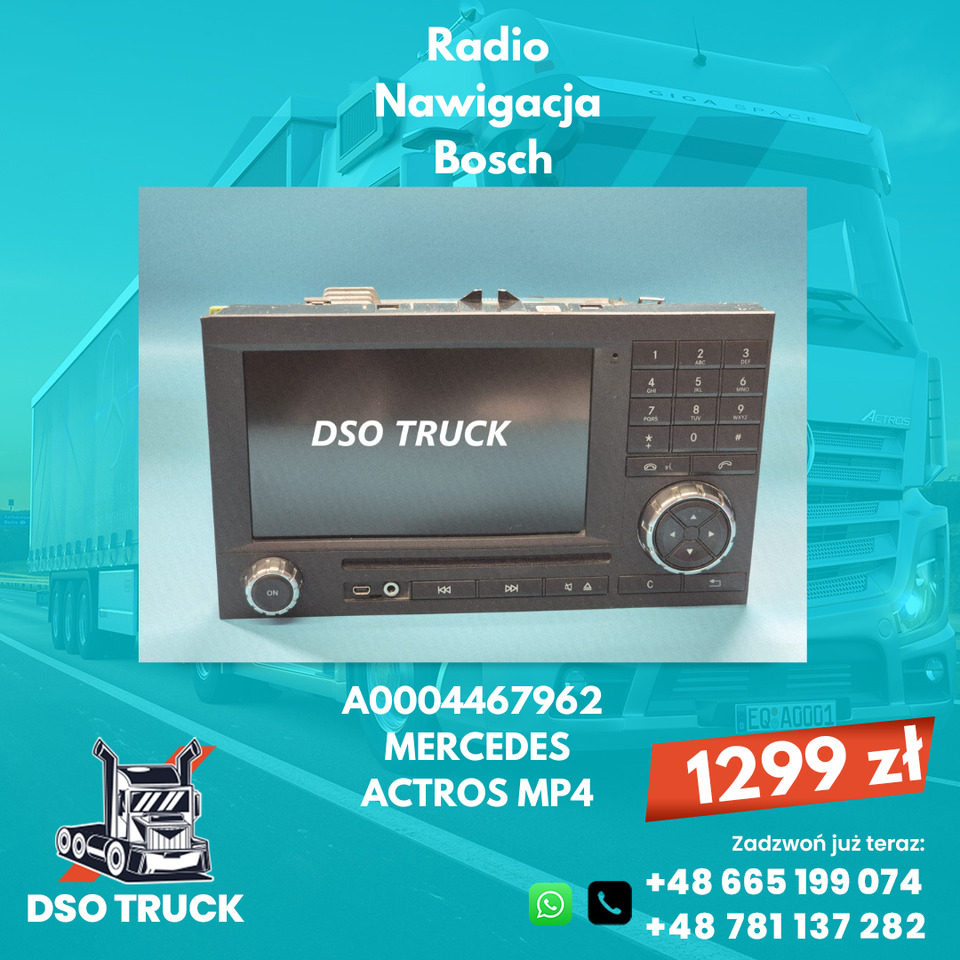 Radio Nawigacja Bosch Mercedes Actros MP4 A0004468262 A0004466962 A0004465962 A0 - Запчасти: фото 1 Radio Nawigacja Bosch Mercedes Actros MP4 A0004468262 A0004466962 A0004465962 A0 - Запчасти: фото 1