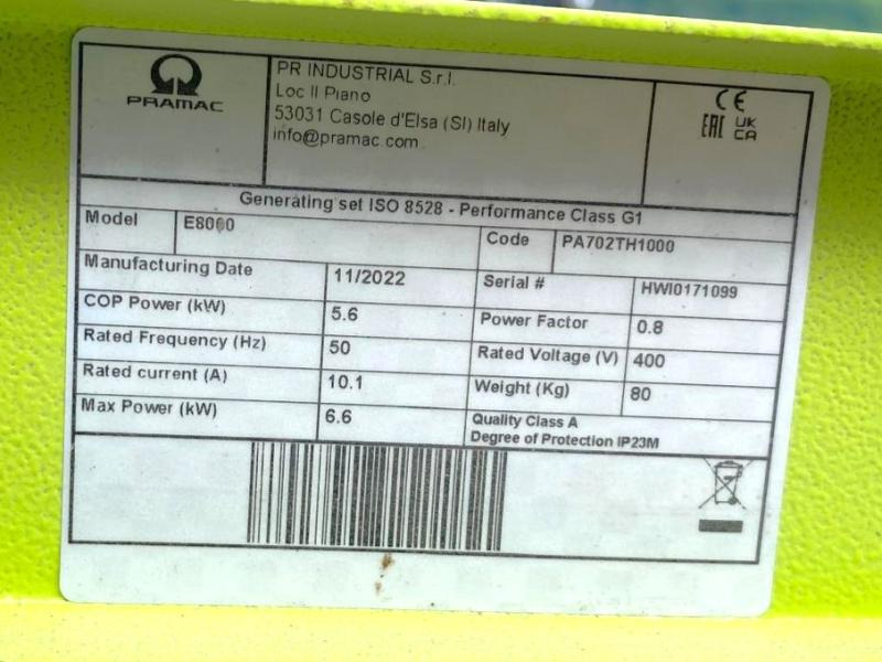 Электрогенератор PRAMAC E8000 Groupe électrogène: фото 8