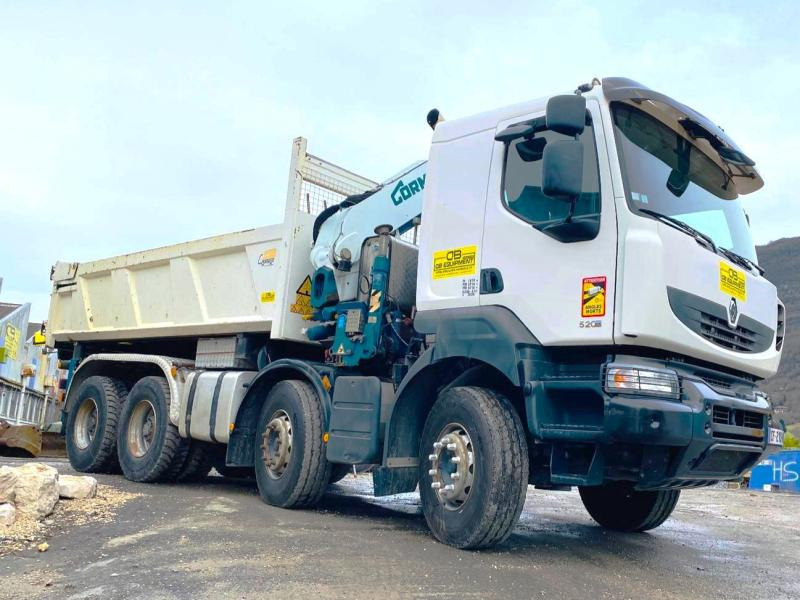 Самосвал, Автоманипулятор RENAULT KERAX 8x4 520 BIBENNE CIF GRUE CORMACH: фото 8