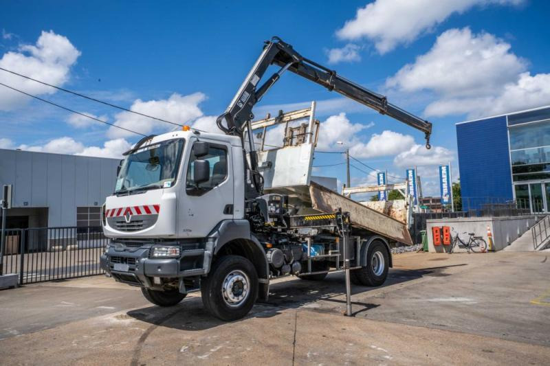 Renault KERAX 370 DXI + TRI BENNE+HIAB 16t/m + 2 EXT - Самосвал, Автоманипулятор: фото 1 Renault KERAX 370 DXI + TRI BENNE+HIAB 16t/m + 2 EXT - Самосвал, Автоманипулятор: фото 1