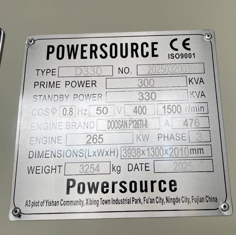 Doosan P126TI-II - 330 kVA Generator - DPX-19853 - Электрогенератор: фото 5 Doosan P126TI-II - 330 kVA Generator - DPX-19853 - Электрогенератор: фото 5