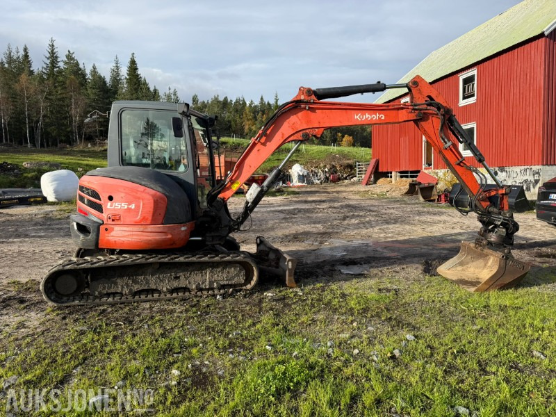2012 Kubota U55-4 5,5 tonns gravemaskin med Steelwrist rototilt og 2 skuffer - Экскаватор: фото 3 2012 Kubota U55-4 5,5 tonns gravemaskin med Steelwrist rototilt og 2 skuffer - Экскаватор: фото 3