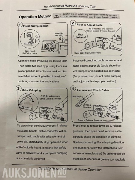 Hydraulisk Presstang for C-Press og kabelsko- Ny/Ubrukt - Навесное оборудование для Строительной техники: фото 4 Hydraulisk Presstang for C-Press og kabelsko- Ny/Ubrukt - Навесное оборудование для Строительной техники: фото 4