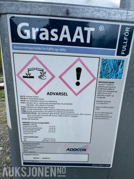 2019 ADDCON GrasAAT - Konserveringsmiddel for fullfôr og våtfôr - Сельскохозяйственная техника: фото 2 2019 ADDCON GrasAAT - Konserveringsmiddel for fullfôr og våtfôr - Сельскохозяйственная техника: фото 2