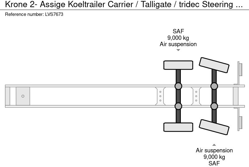 Полуприцеп-рефрижератор Krone 2- Assige Koeltrailer Carrier / laadklep / stuuras tridec: фото 18