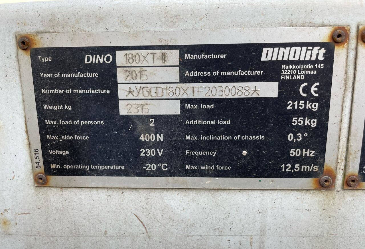 Dino 180XT II - Коленчатый подъемник: фото 4 Dino 180XT II - Коленчатый подъемник: фото 4
