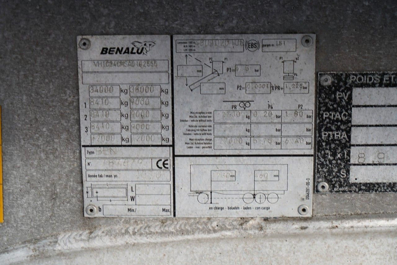 Самосвальный полуприцеп Benalu WYWROTKA / 23 m3 / ALUMINIOWA / OŚ PODNOSZONA /: фото 20