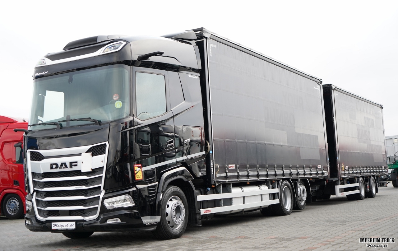DAF XG 480 / ZESTAW TANDEM / 120 M3 / PRZEJAZDOWY / OŚ PODNOSZONA / KLIMA POSTOJOWA / WECON / SAF / 2023 R - Тентованный грузовик: фото 1 DAF XG 480 / ZESTAW TANDEM / 120 M3 / PRZEJAZDOWY / OŚ PODNOSZONA / KLIMA POSTOJOWA / WECON / SAF / 2023 R - Тентованный грузовик: фото 1