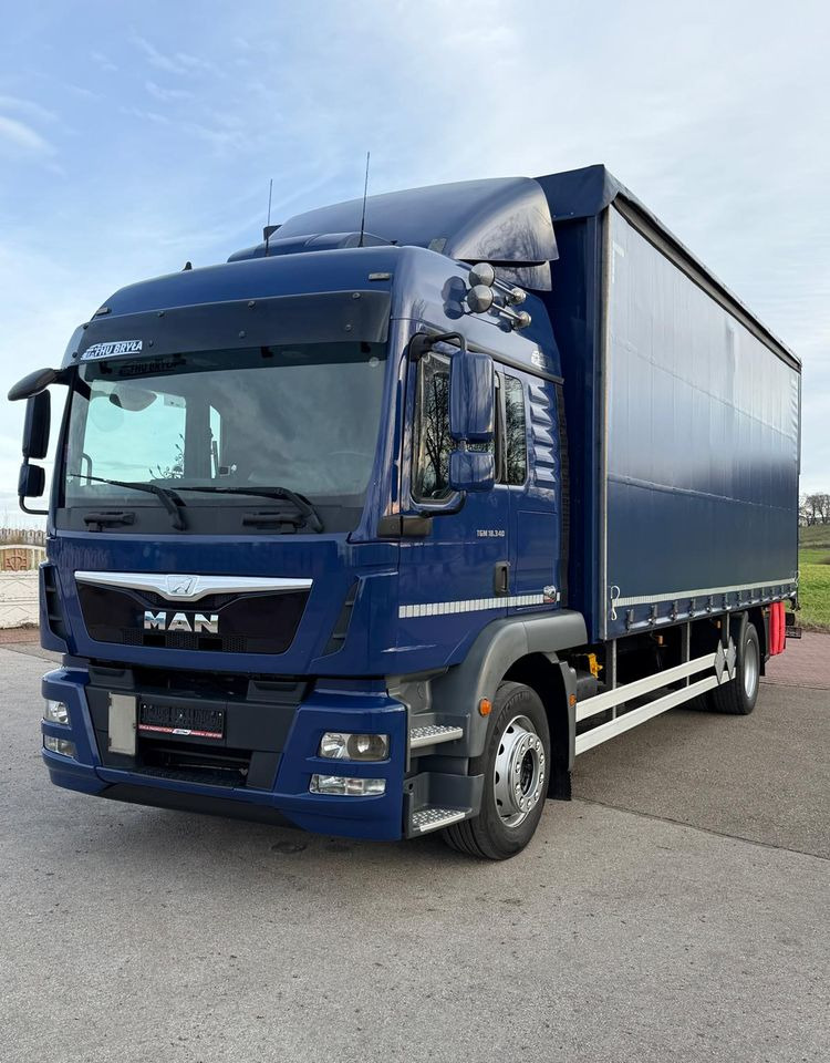 MAN TGM 18.340 / FIRANKA / SPROWADZONY / 9100 ŁADOWNOŚĆ / 18 PALET / E6 / WINDA / - Тентованный грузовик: фото 2 MAN TGM 18.340 / FIRANKA / SPROWADZONY / 9100 ŁADOWNOŚĆ / 18 PALET / E6 / WINDA / - Тентованный грузовик: фото 2