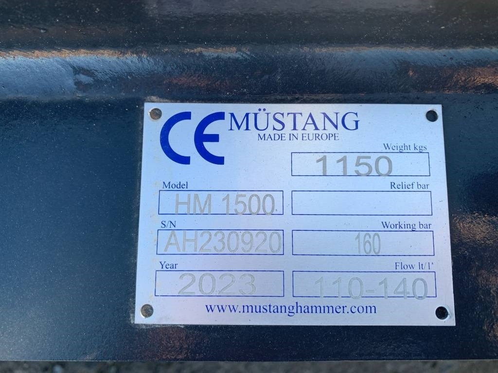 Mustang HM1500 - Гидромолот для Строительной техники: фото 3 Mustang HM1500 - Гидромолот для Строительной техники: фото 3