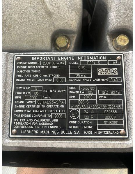 Двигатель Liebherr A904 Li/A904C Li/R904/R904C: фото 9 Двигатель Liebherr A904 Li/A904C Li/R904/R904C: фото 9