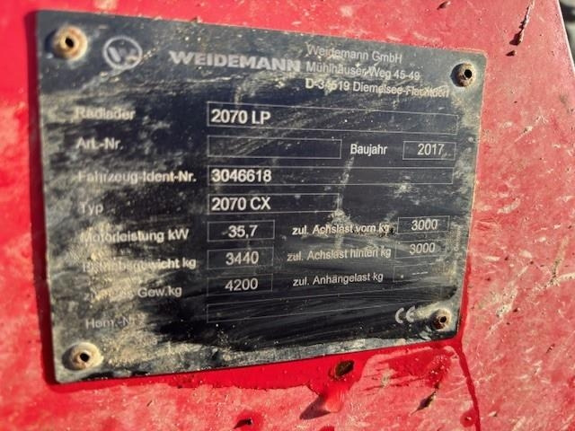 Weidemann 2070 CX LP - Колёсный погрузчик: фото 4 Weidemann 2070 CX LP - Колёсный погрузчик: фото 4
