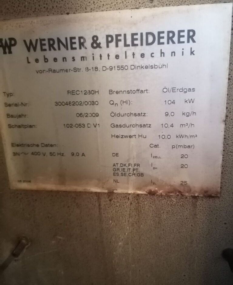 Werner & Pfleiderer REC1280H - Хлебопекарное оборудование: фото 2 Werner & Pfleiderer REC1280H - Хлебопекарное оборудование: фото 2