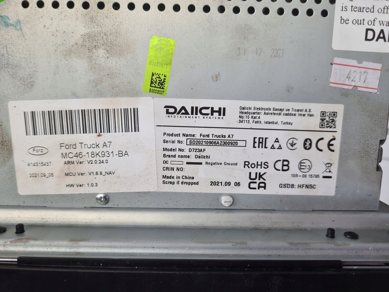 FORD WYŚWIETLACZ RADIO PANEL RADIA NAWIGACJI FORD F-MAX MC46 18K931 D723AF - Приборная панель для Грузовиков: фото 4 FORD WYŚWIETLACZ RADIO PANEL RADIA NAWIGACJI FORD F-MAX MC46 18K931 D723AF - Приборная панель для Грузовиков: фото 4