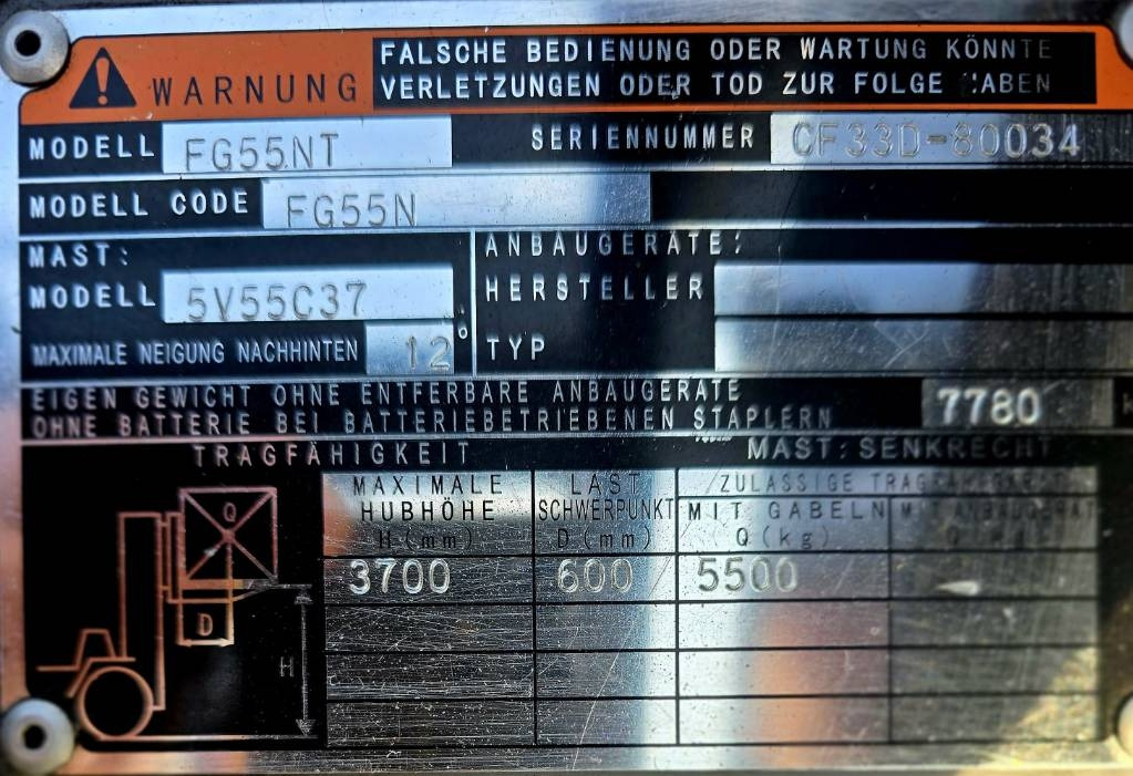 Mitsubishi FG 55 NT - Газовый погрузчик: фото 3 Mitsubishi FG 55 NT - Газовый погрузчик: фото 3