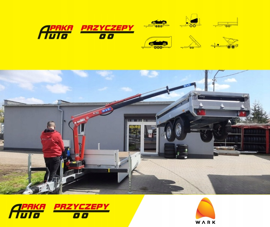 PRZYCZEPA Z DŹWIGIEM ŻURAW DŹWIG HDS MAXILIFT 110 / TRAILER WITH CRANE HDS MAXILIFT 110 - Прицеп бортовой/ Платформа: фото 1 PRZYCZEPA Z DŹWIGIEM ŻURAW DŹWIG HDS MAXILIFT 110 / TRAILER WITH CRANE HDS MAXILIFT 110 - Прицеп бортовой/ Платформа: фото 1