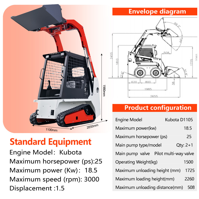 LADYS LA670 Mini Small Skid Steer Loader Compact Track Diesel Mini Skid Steer Loader For Sale With Small Mini Skid Steer Attachments 4 In 1 Bucket - Мини-погрузчик с бортовым поворотом: фото 3 LADYS LA670 Mini Small Skid Steer Loader Compact Track Diesel Mini Skid Steer Loader For Sale With Small Mini Skid Steer Attachments 4 In 1 Bucket - Мини-погрузчик с бортовым поворотом: фото 3