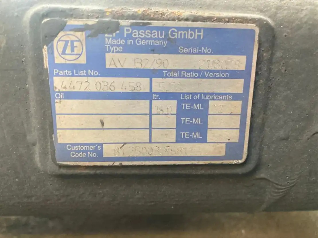 MAN Hinterachse Axis ZF AV132/90 5,74 4472036458 MAN Lions City A21 - Задняя ось для Автобусов: фото 2 MAN Hinterachse Axis ZF AV132/90 5,74 4472036458 MAN Lions City A21 - Задняя ось для Автобусов: фото 2