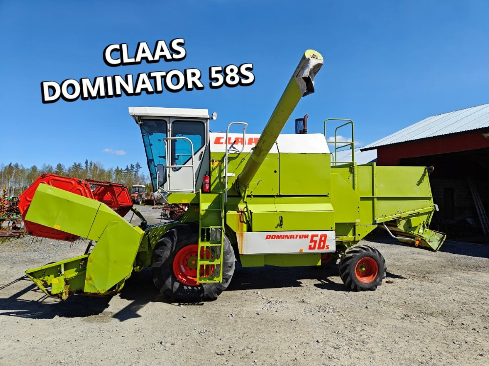 CLAAS Dominator 58S, moottori Perkins 6-sylinterinen, hydraulinen torvi, katso video! - Зерноуборочный комбайн: фото 1 CLAAS Dominator 58S, moottori Perkins 6-sylinterinen, hydraulinen torvi, katso video! - Зерноуборочный комбайн: фото 1