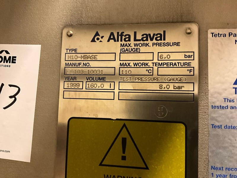 Alfa Romeo Laval M10-MBASE - Пищевое оборудование: фото 5 Alfa Romeo Laval M10-MBASE - Пищевое оборудование: фото 5