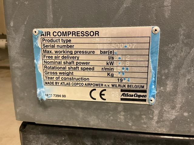 Atlas-Copco SF 15 - Строительная техника: фото 5 Atlas-Copco SF 15 - Строительная техника: фото 5