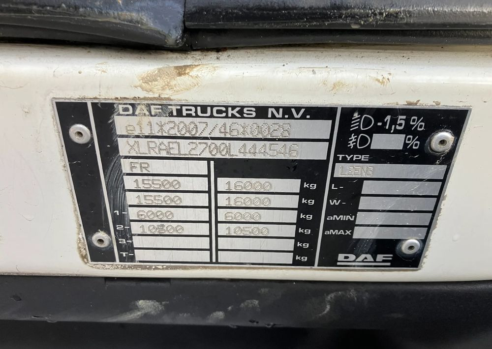 DAF Daf FL 16.250 euro 6 ramo do zabudowy - Грузовик-шасси: фото 5 DAF Daf FL 16.250 euro 6 ramo do zabudowy - Грузовик-шасси: фото 5