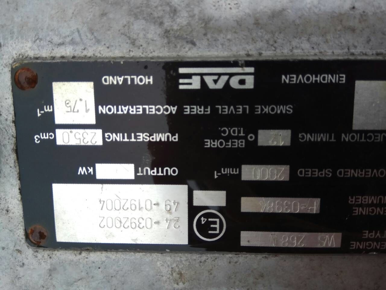 DAF ATI WS268 DAF ATI DAF 85 95 - Двигатель для Грузовиков: фото 3 DAF ATI WS268 DAF ATI DAF 85 95 - Двигатель для Грузовиков: фото 3