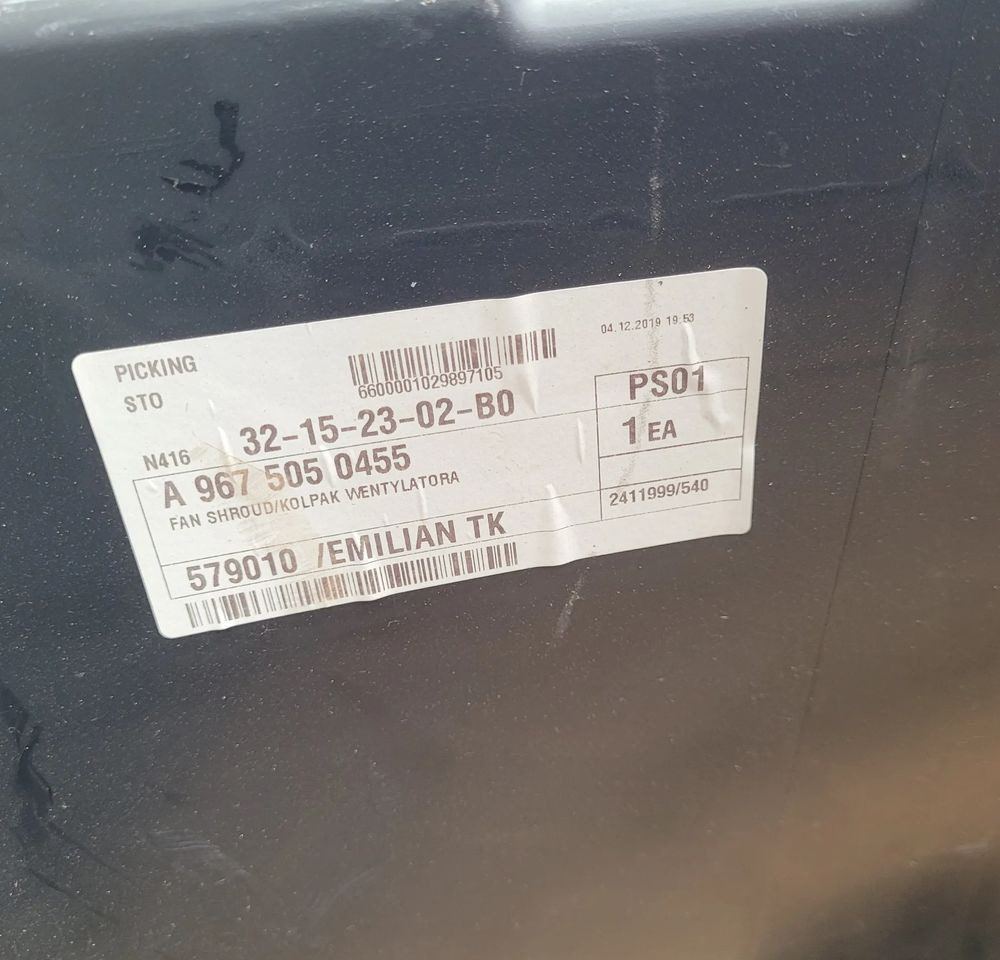 OBUDOWA WENTYLATOR MERCEDES ATEGO E6 A9675050455 ORYGINAŁ CHWALIM116 - Система охлаждения для Грузовиков: фото 3 OBUDOWA WENTYLATOR MERCEDES ATEGO E6 A9675050455 ORYGINAŁ CHWALIM116 - Система охлаждения для Грузовиков: фото 3