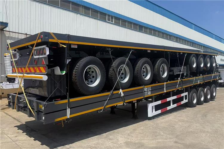 2025 New Model 4 Axle 45ft Flatbed Container Trailer In Zambia - Полуприцеп-контейнеровоз/ Сменный кузов: фото 4 2025 New Model 4 Axle 45ft Flatbed Container Trailer In Zambia - Полуприцеп-контейнеровоз/ Сменный кузов: фото 4