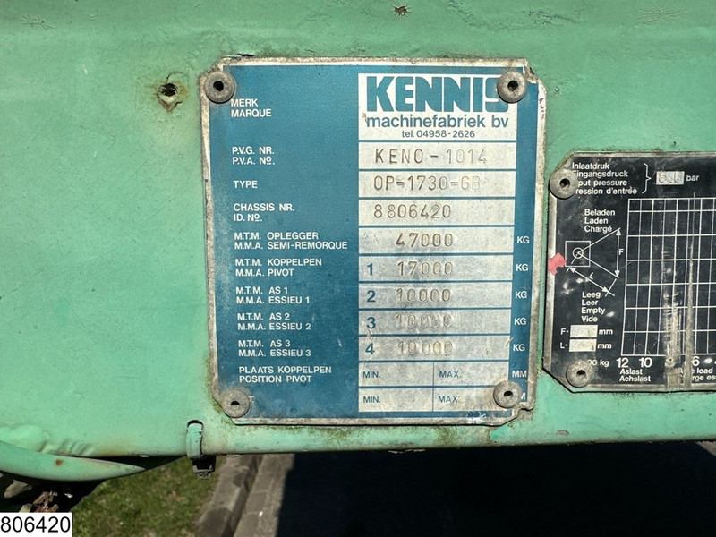 Kennis open laadbak 2x steering axle - Полуприцеп бортовой/ Платформа: фото 4 Kennis open laadbak 2x steering axle - Полуприцеп бортовой/ Платформа: фото 4