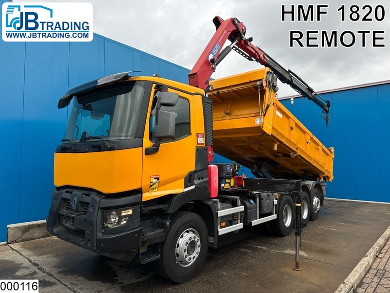 Renault C 430 8x4, EURO 6, HMF, Garnier - Самосвал, Автоманипулятор: фото 1 Renault C 430 8x4, EURO 6, HMF, Garnier - Самосвал, Автоманипулятор: фото 1