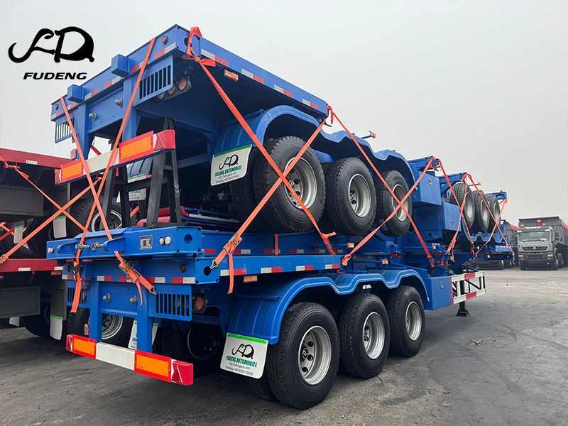 Шасси полуприцеп для транспортировки контейнеров FUDENG Customized 40ft 45ft Shipping Container Trailer: фото 9