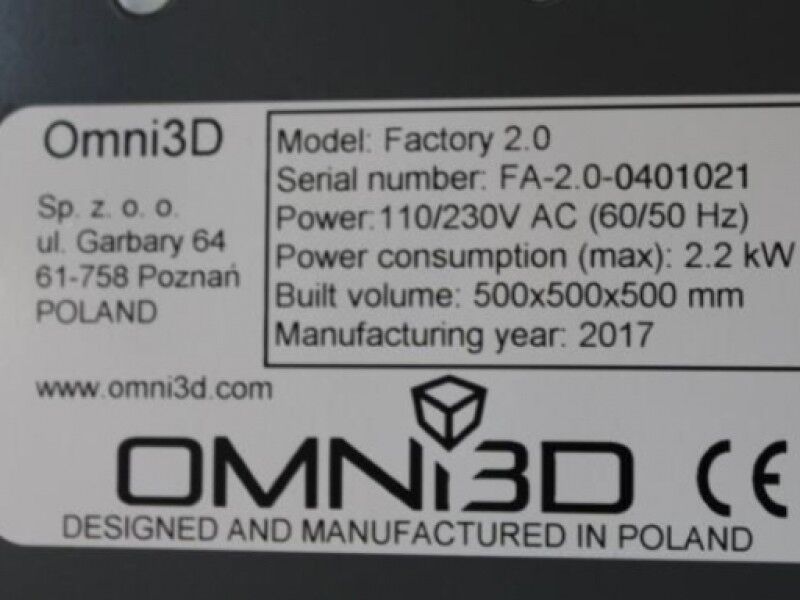 OMNI3D Factory 2.0 3D Printer - Печатное оборудование: фото 3 OMNI3D Factory 2.0 3D Printer - Печатное оборудование: фото 3