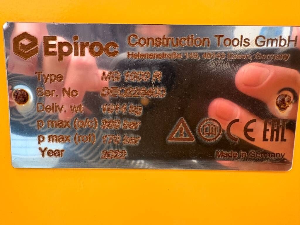 Epiroc Epiroc MG1000 R - Грейфер для Строительной техники: фото 4 Epiroc Epiroc MG1000 R - Грейфер для Строительной техники: фото 4