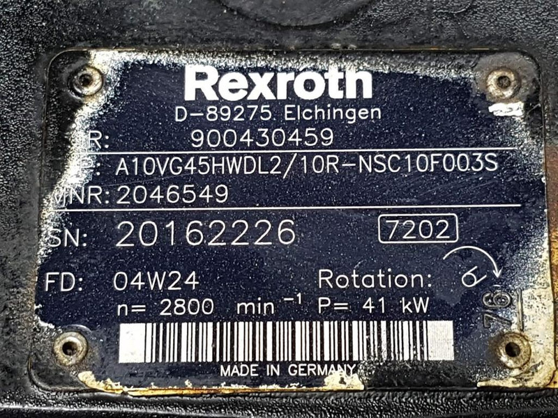 Rexroth A10VG45HWDL2/10R-R912046549-Drive pump/Fahrpumpe - Гидравлика: фото 4 Rexroth A10VG45HWDL2/10R-R912046549-Drive pump/Fahrpumpe - Гидравлика: фото 4