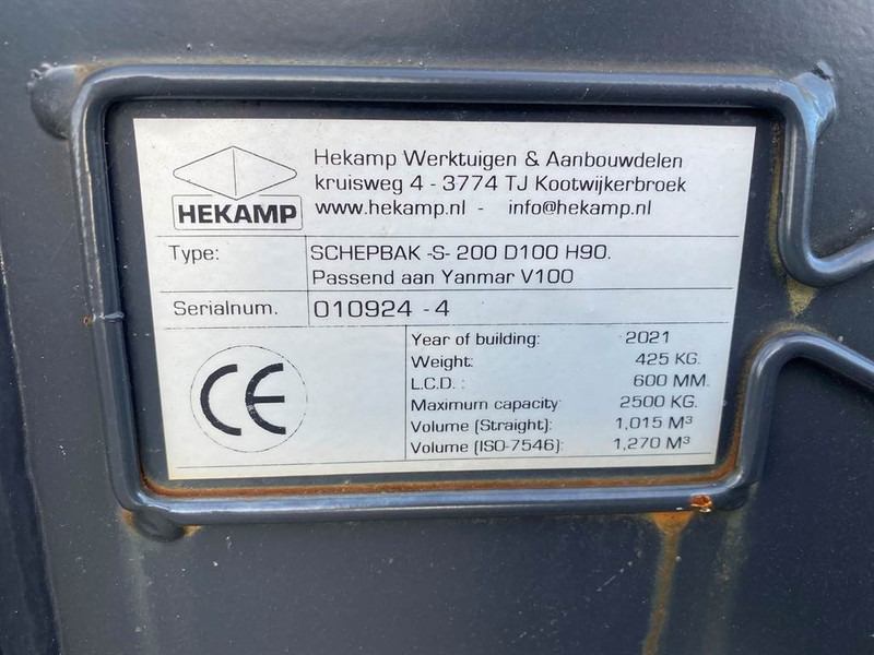 Terex Schaeff Ø50MM-Hekamp SCHEPBAK-S-200 D100 H90-Bucket - Ковш для Строительной техники: фото 2 Terex Schaeff Ø50MM-Hekamp SCHEPBAK-S-200 D100 H90-Bucket - Ковш для Строительной техники: фото 2