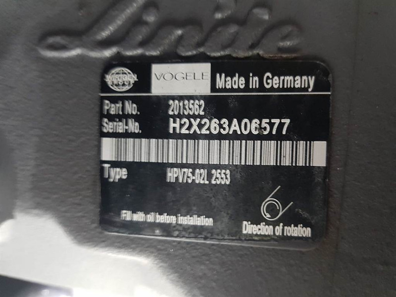 Vögele 2013562-Linde HPV75-02L 2553-Drive pump/Fahrpumpe - Гидравлика: фото 3 Vögele 2013562-Linde HPV75-02L 2553-Drive pump/Fahrpumpe - Гидравлика: фото 3
