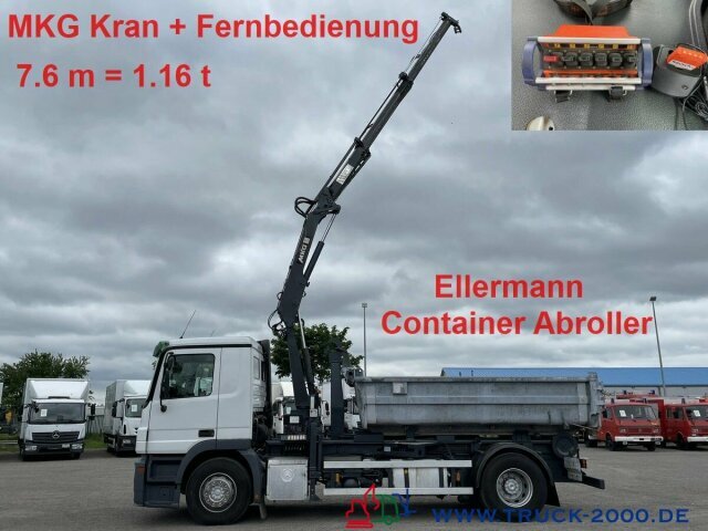 Mercedes-Benz 1841L Abroller + Kran + FB 7.6m=1.2 t. - Крюковой мультилифт, Автоманипулятор: фото 1 Mercedes-Benz 1841L Abroller + Kran + FB 7.6m=1.2 t. - Крюковой мультилифт, Автоманипулятор: фото 1