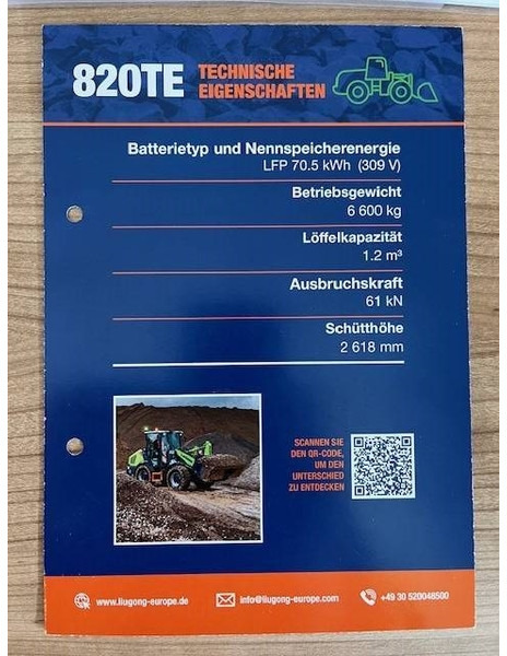 LIUGONG 820 TE vollelektrisch, 6.600 kg, 1.2 cbm - Колёсный погрузчик: фото 4 LIUGONG 820 TE vollelektrisch, 6.600 kg, 1.2 cbm - Колёсный погрузчик: фото 4