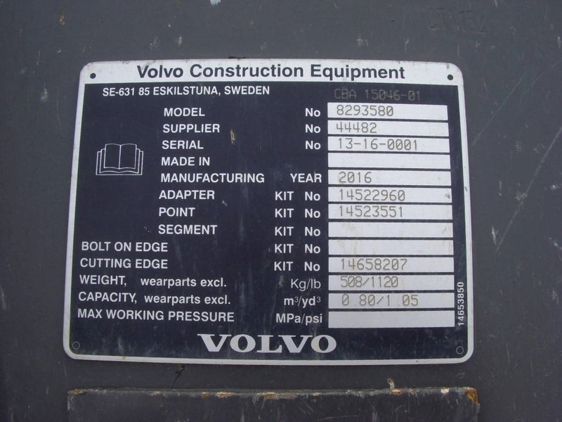 (99000822) 1.15 m Tieflöffel / bucket Volvo S6 - Навесное оборудование для Строительной техники: фото 4 (99000822) 1.15 m Tieflöffel / bucket Volvo S6 - Навесное оборудование для Строительной техники: фото 4