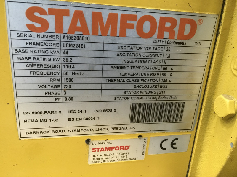 Электрогенератор John Deere 4045DFM50 GENERATOR 44KVA USED: фото 8