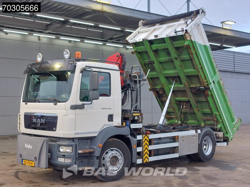 Самосвал, Автоманипулятор MAN TGM 18.290 4X2 HMF1035-K2 Crane Kran 6m3 3-side tipper Automatic Euro 5: фото 8
