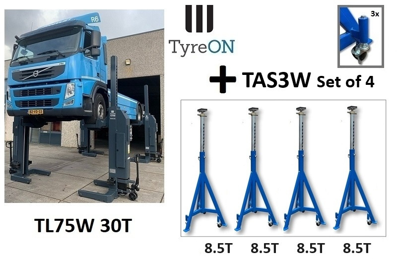 30T mobile column lift + 8,5T axle support x 4 - Оборудование для мастерских: фото 1 30T mobile column lift + 8,5T axle support x 4 - Оборудование для мастерских: фото 1