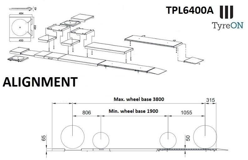 TPL6400A 4 post alignment lift - 5,2 m runways - 6.4T - Оборудование для мастерских: фото 4 TPL6400A 4 post alignment lift - 5,2 m runways - 6.4T - Оборудование для мастерских: фото 4