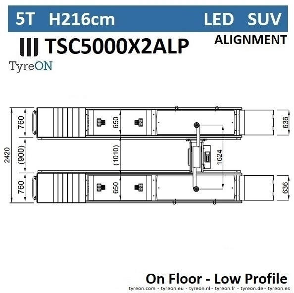 TSC5000X2A LP wheel alignment lift - On floor - Free wheel lifting system - 5.2 m lightened runways (76 cm wide) - Low profile - 5T - Оборудование для мастерских: фото 4 TSC5000X2A LP wheel alignment lift - On floor - Free wheel lifting system - 5.2 m lightened runways (76 cm wide) - Low profile - 5T - Оборудование для мастерских: фото 4
