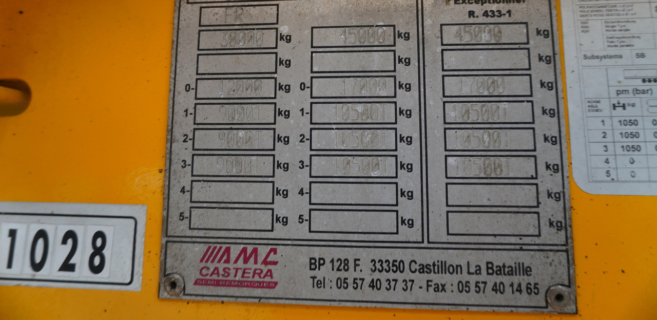 Низкорамный полуприцеп CASTERA S/R 38T semi-trailer / steering axle: фото 12