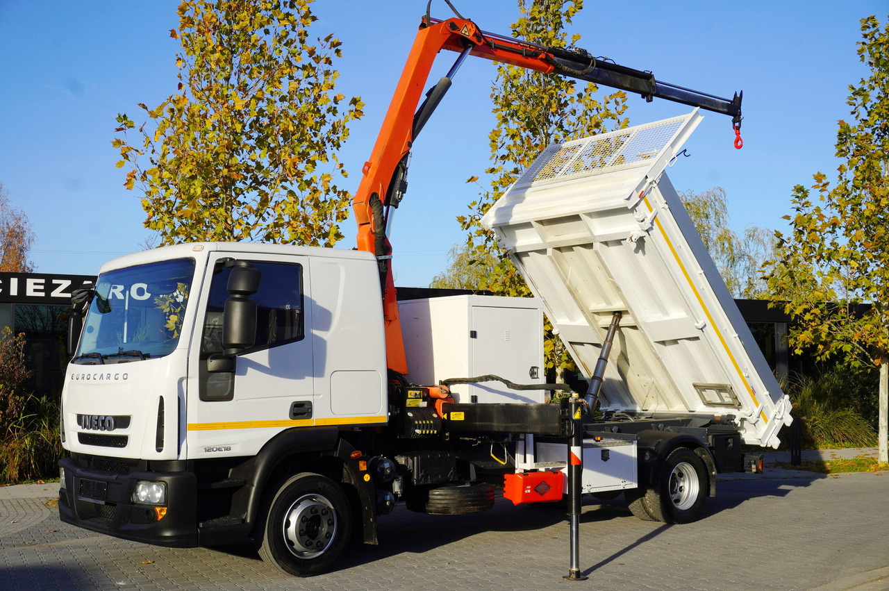IVECO Eurocargo 120E18 Crane Palfinger / 3-way tipper / sleeper cab - Самосвал, Автоманипулятор: фото 1 IVECO Eurocargo 120E18 Crane Palfinger / 3-way tipper / sleeper cab - Самосвал, Автоманипулятор: фото 1