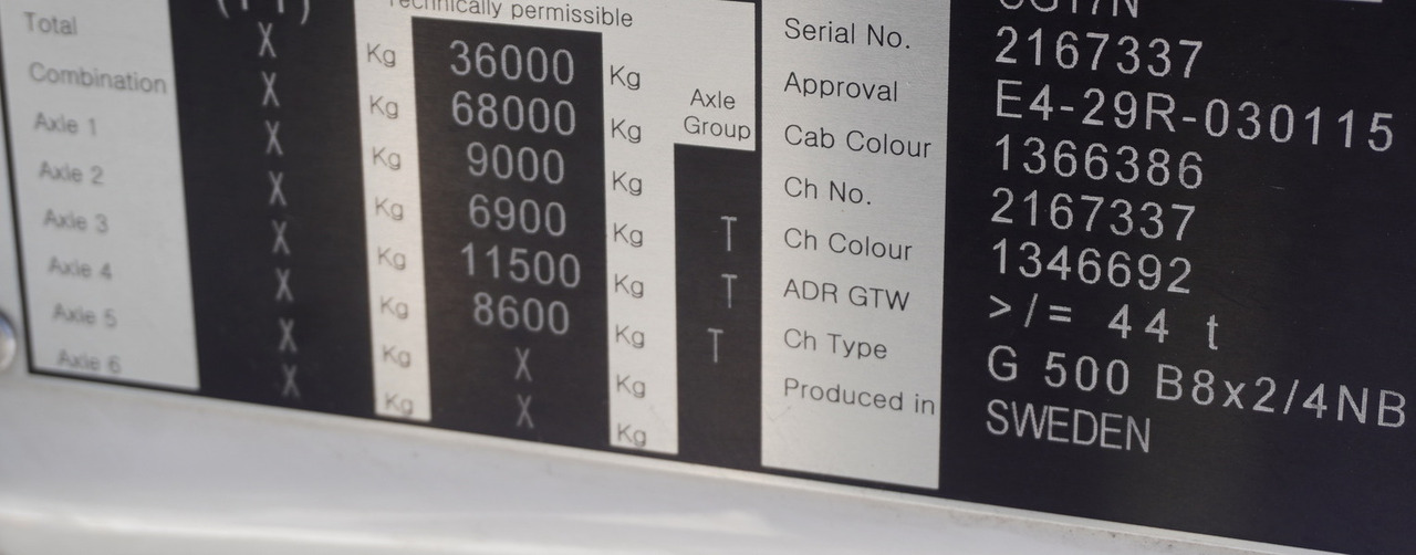 Тягач SCANIA G500 8×2 Tractor Unit / Full ADR / Sleeper Cab: фото 28